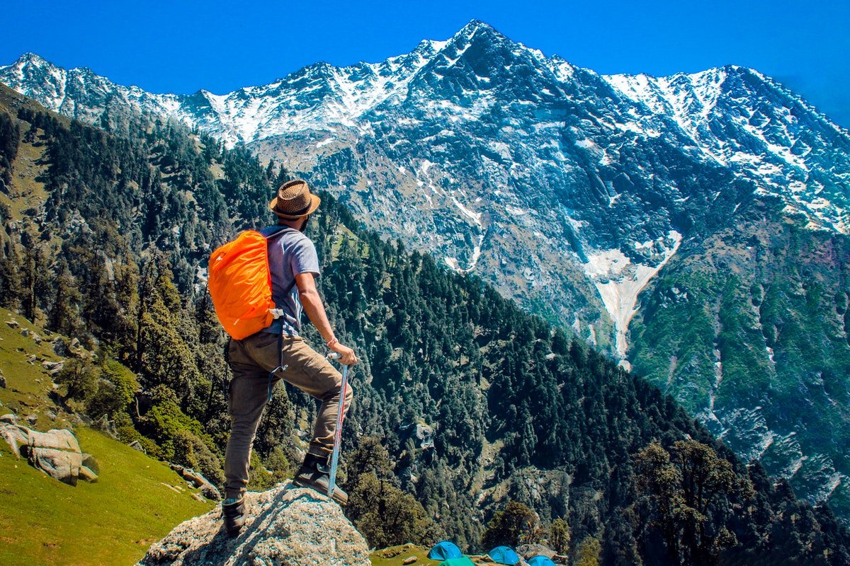 Man Standing on Watching Mountain
